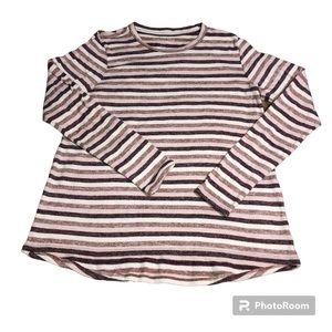 American Eagle Soft and Sexy Plush Top M Long Sleeve Pinks Neutrals Stripes
